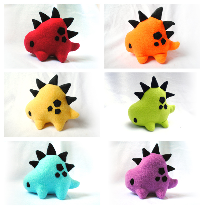 Rainbow Stego Plushies