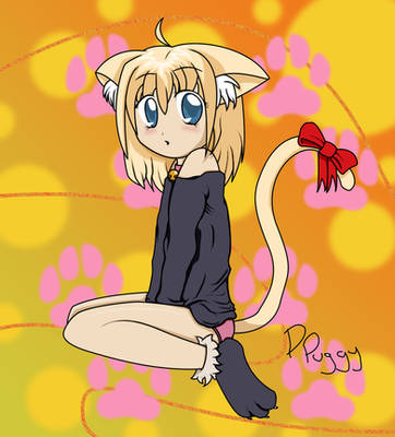 Cute Neko Girl Coloured