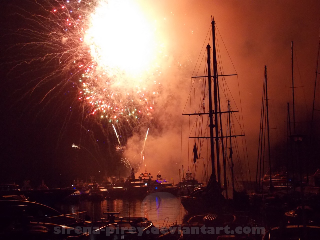 Firework over the port