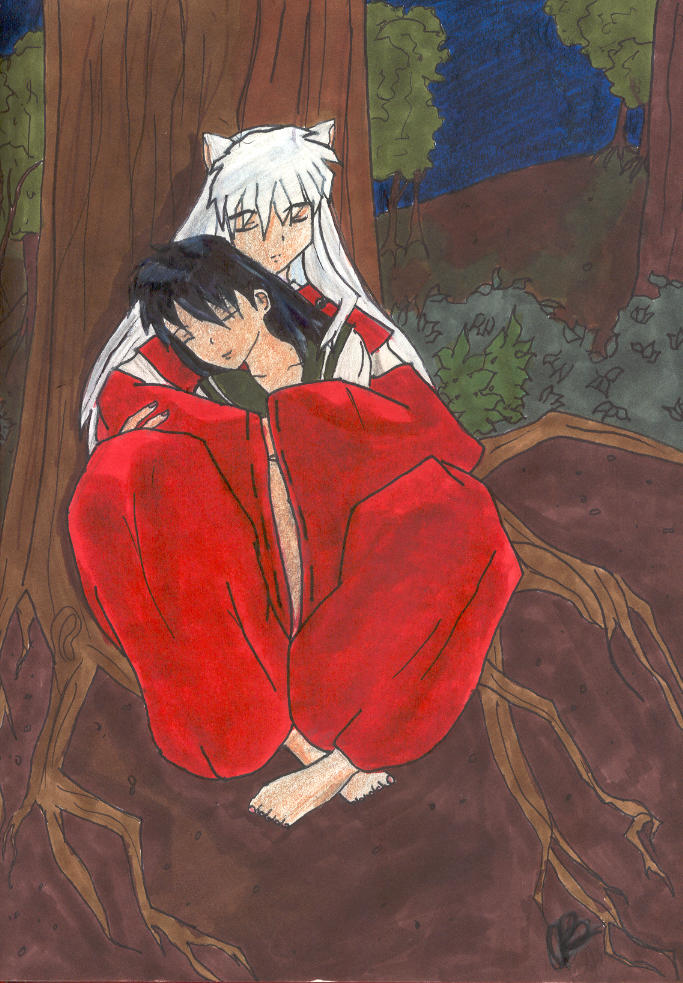 Safe in Inuyasha's Arms:color