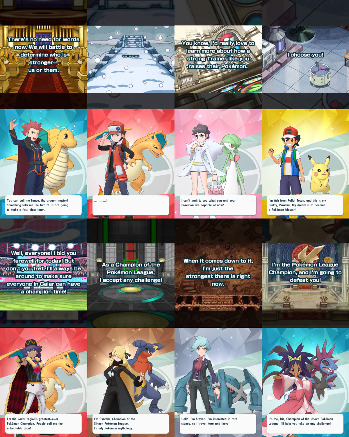 Pokémon Masters' models on X: Pokémon League Champions (Gen 1- 8