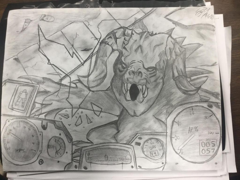 Deathclaw Inflation Deviantart Deathclaw attack by Ezential on DeviantArt