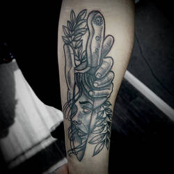 Chefs knife tattoo cover up