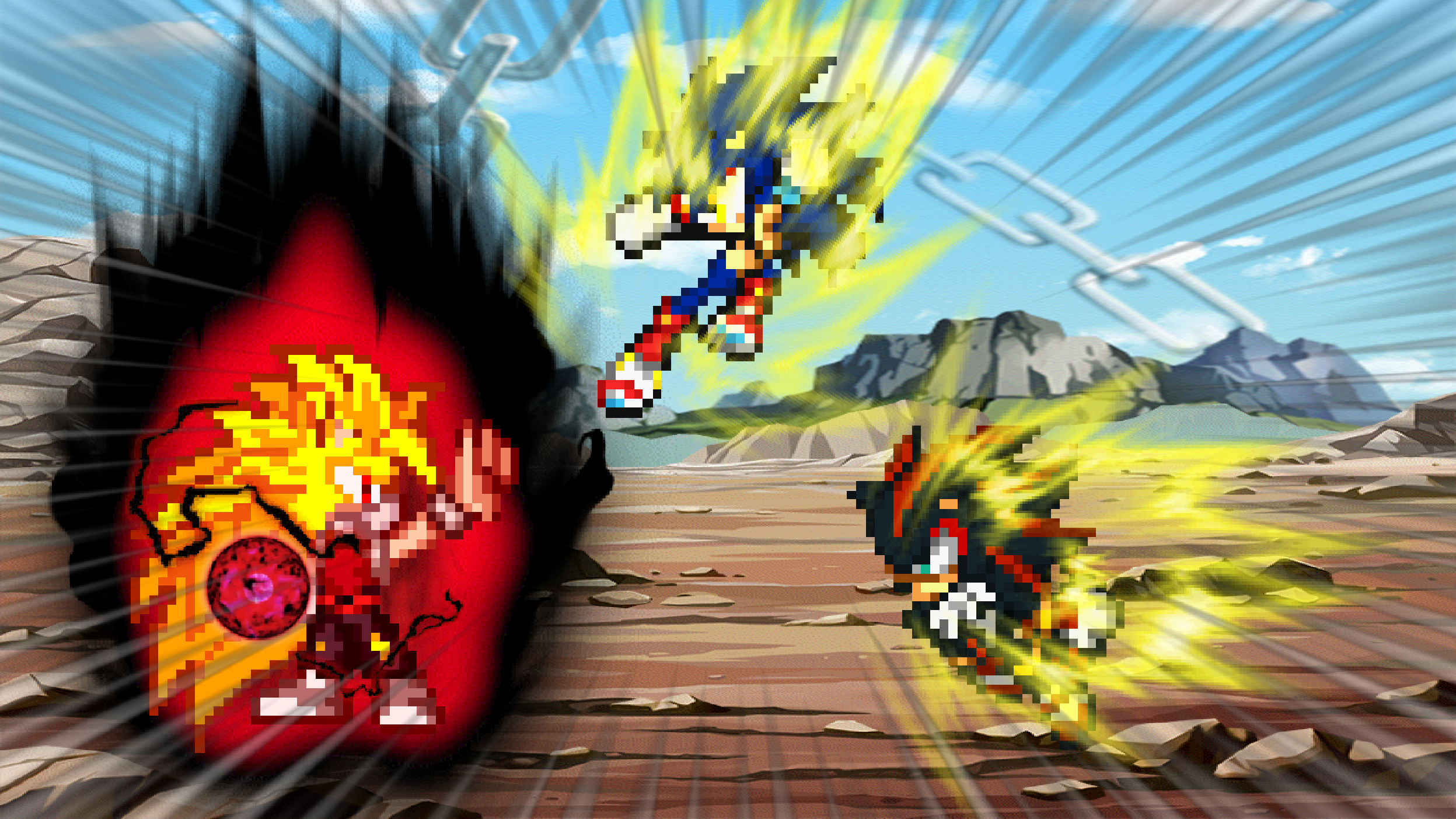 Hyper Sonic Vs. Hyper Shadow by Sonicguru on deviantART