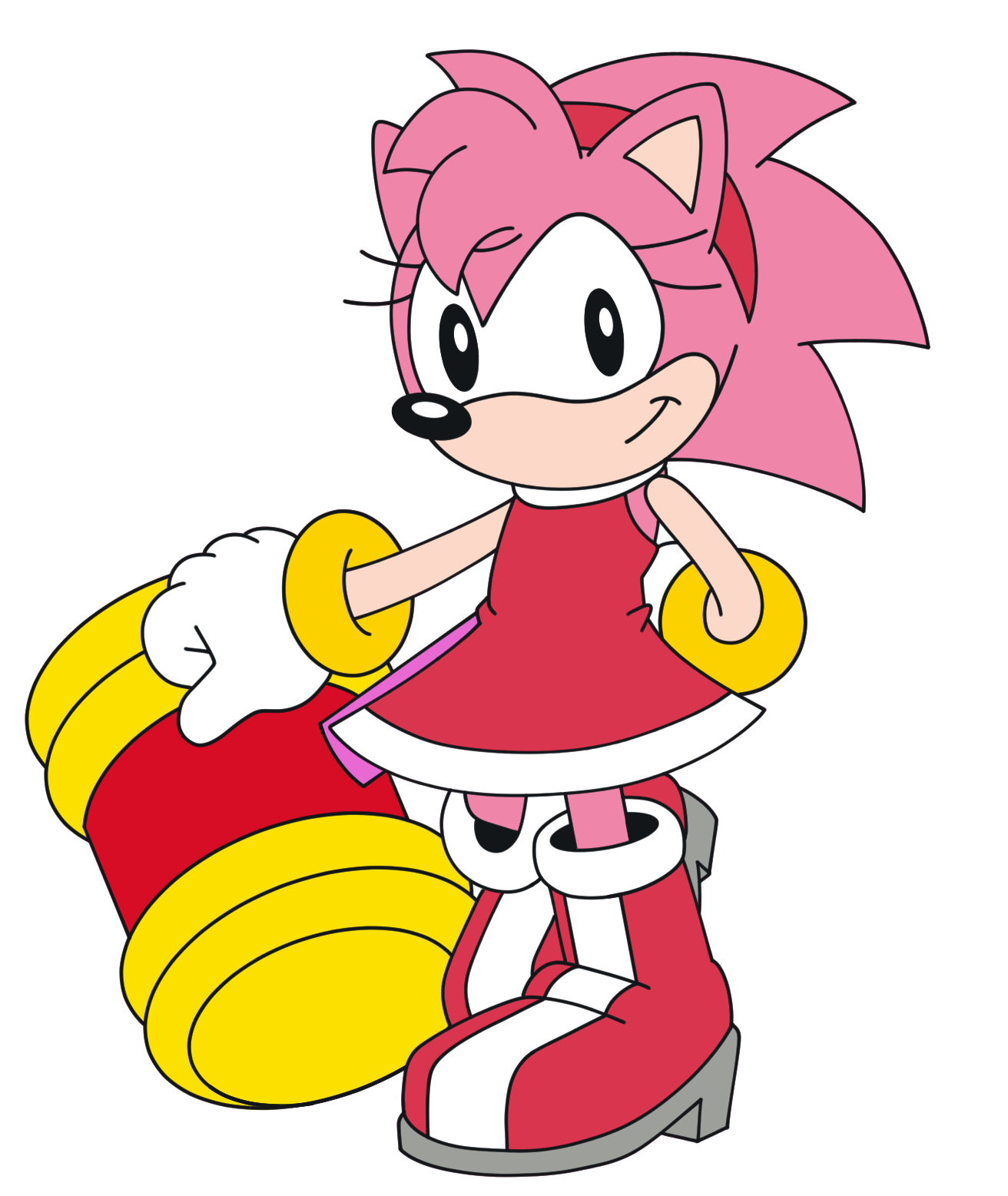 Classic Sonic Likes Classic Amy in Modern Outfit by zachgamer4427