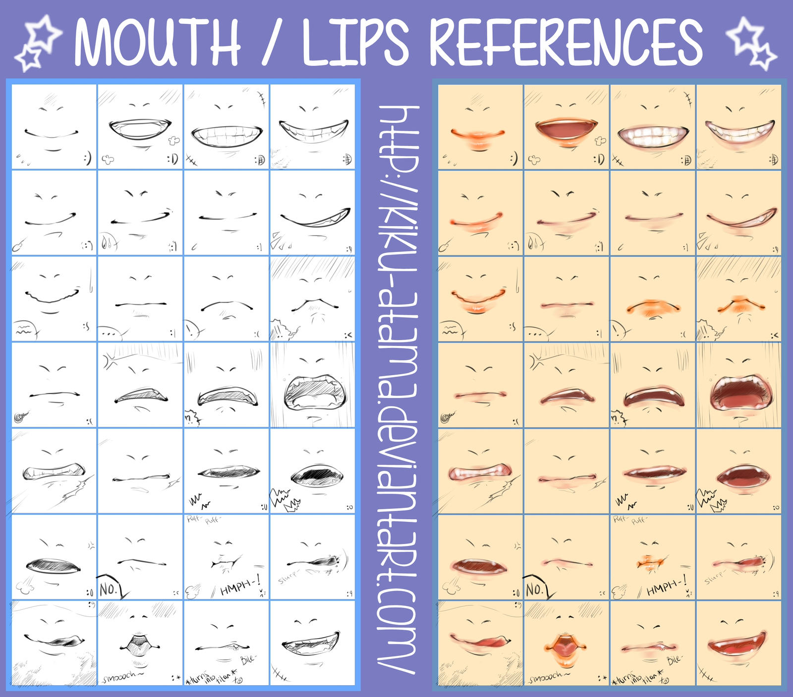 Mouth/ Lips References by kiku-atama on DeviantArt