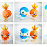 Piplup and Torchic Papercraft
