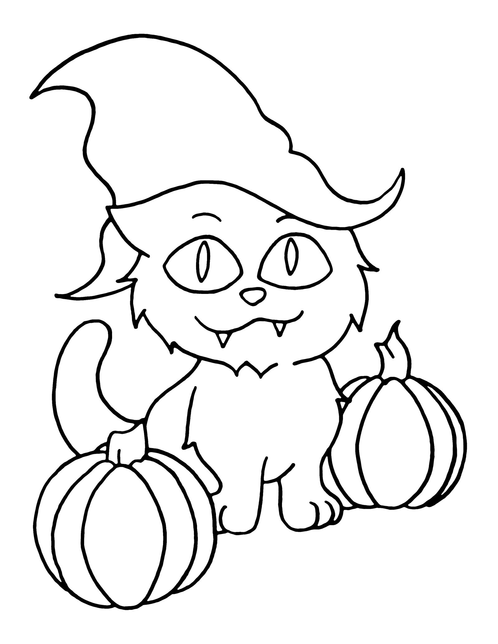 Witch Cat Coloring Page by CetivaRose on DeviantArt