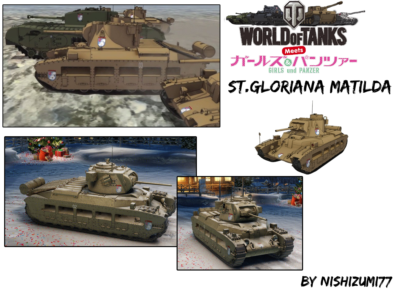 Girls und Panzer St.Gloriana Matilda skin for WoT