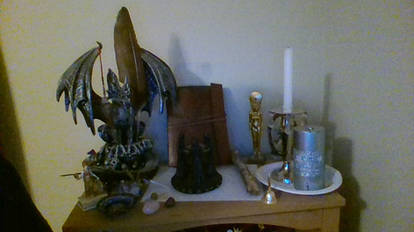 My updated Wiccan Altar