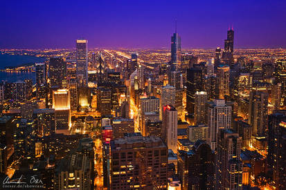 Chicago skyline at night v2