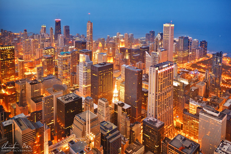 Chicago skyline at night 2