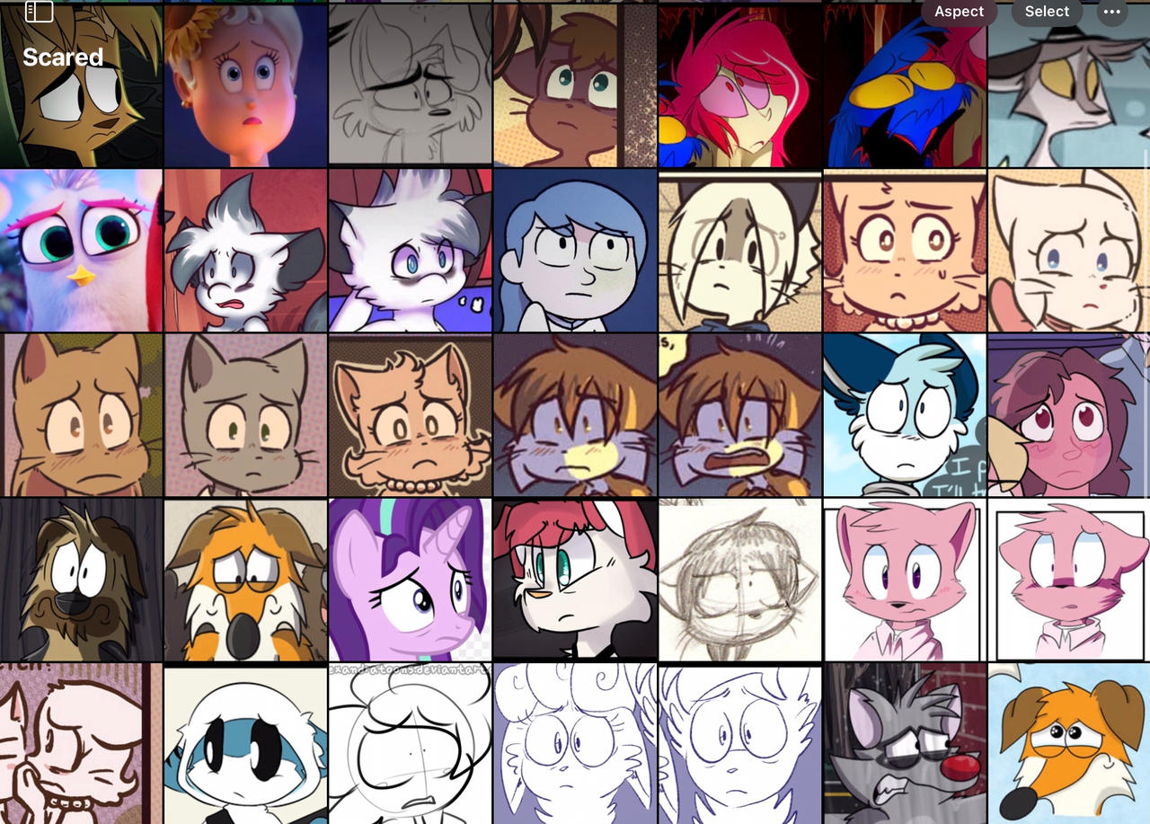 SCARED expressions and reactions (part 1) by CartoonyLover on DeviantArt