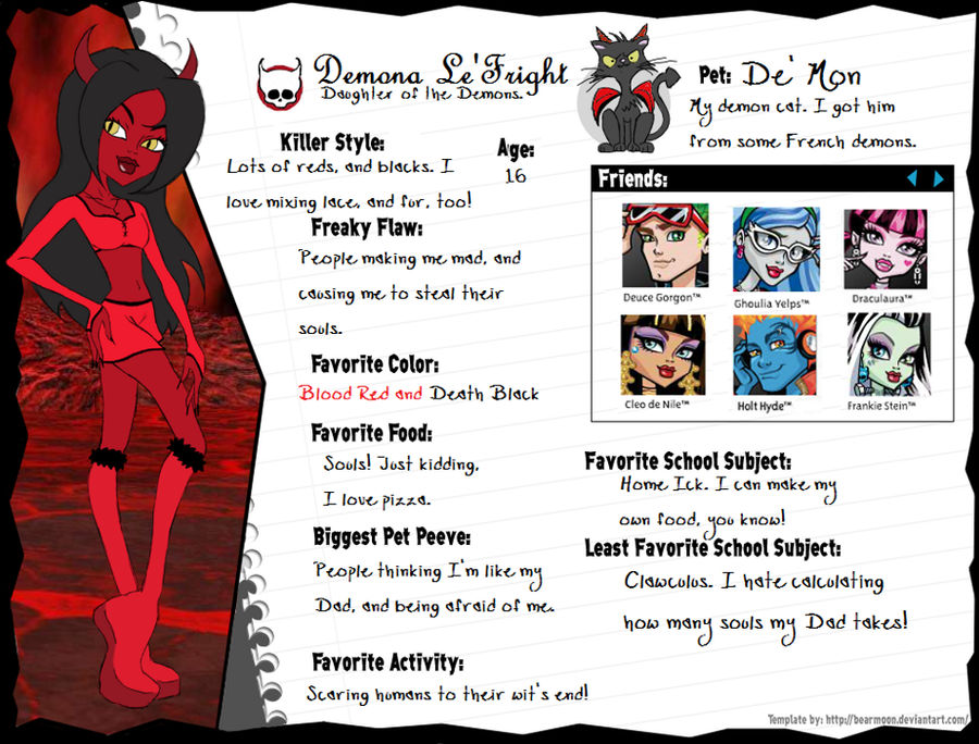Demona Le Fright Monster High OC by AimiHime on DeviantArt