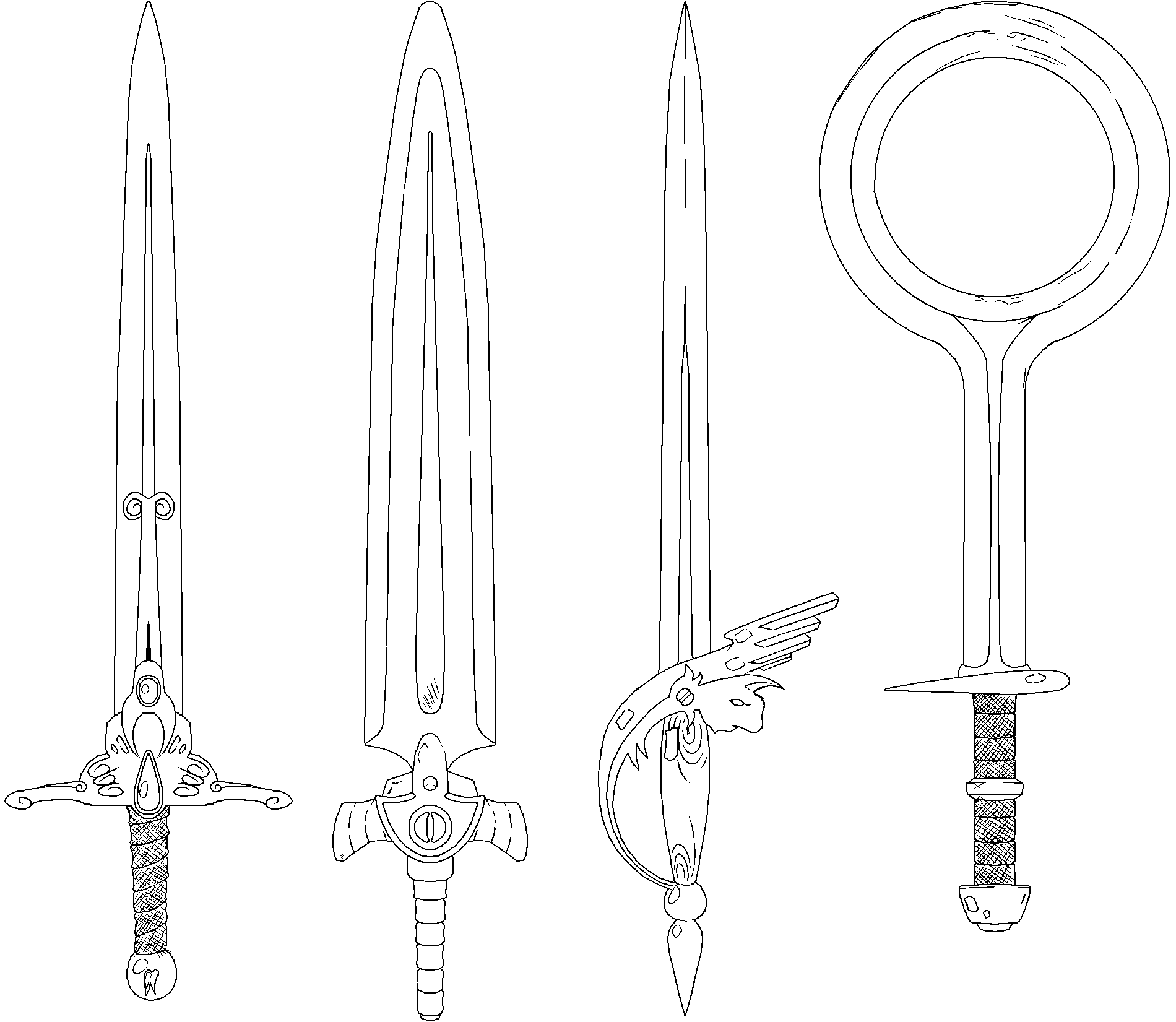 FATM Swords Lineart 2