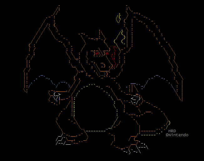 Charizard Hex Code Charizard - ASCII by Chrishankhah on DeviantArt