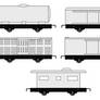 Marx Freight Cars with Litho Wheels Base