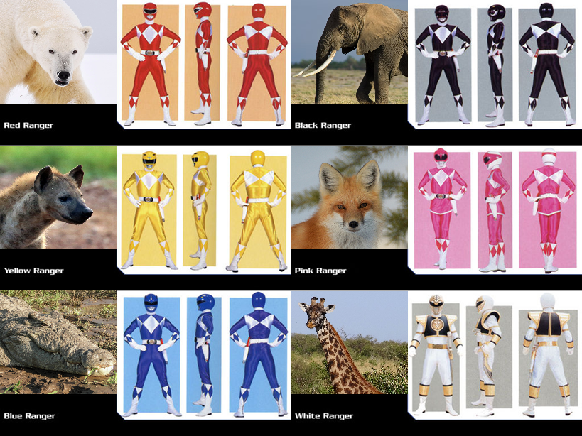 Mighty Morphin Power Rangers as Animals by ajolley785727 on DeviantArt