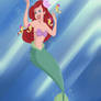 Ariel plays with seahorses