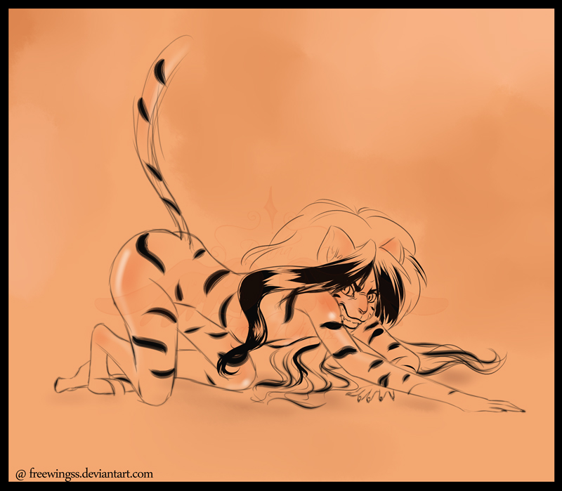 Jasmine as Tiger-sketch