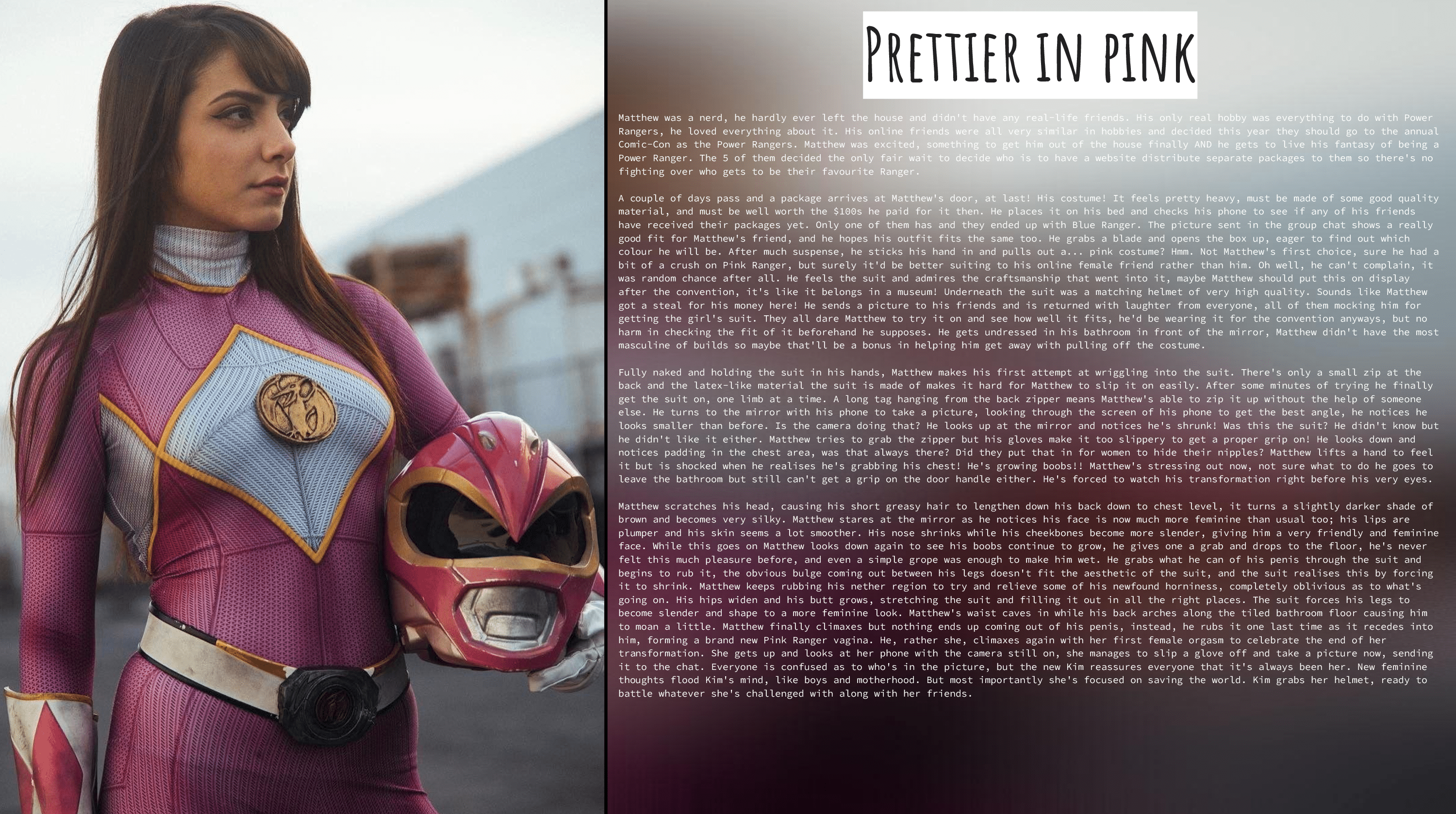 Pink Ranger Tg Prettier in pink TG Caption by Txyfem on DeviantArt