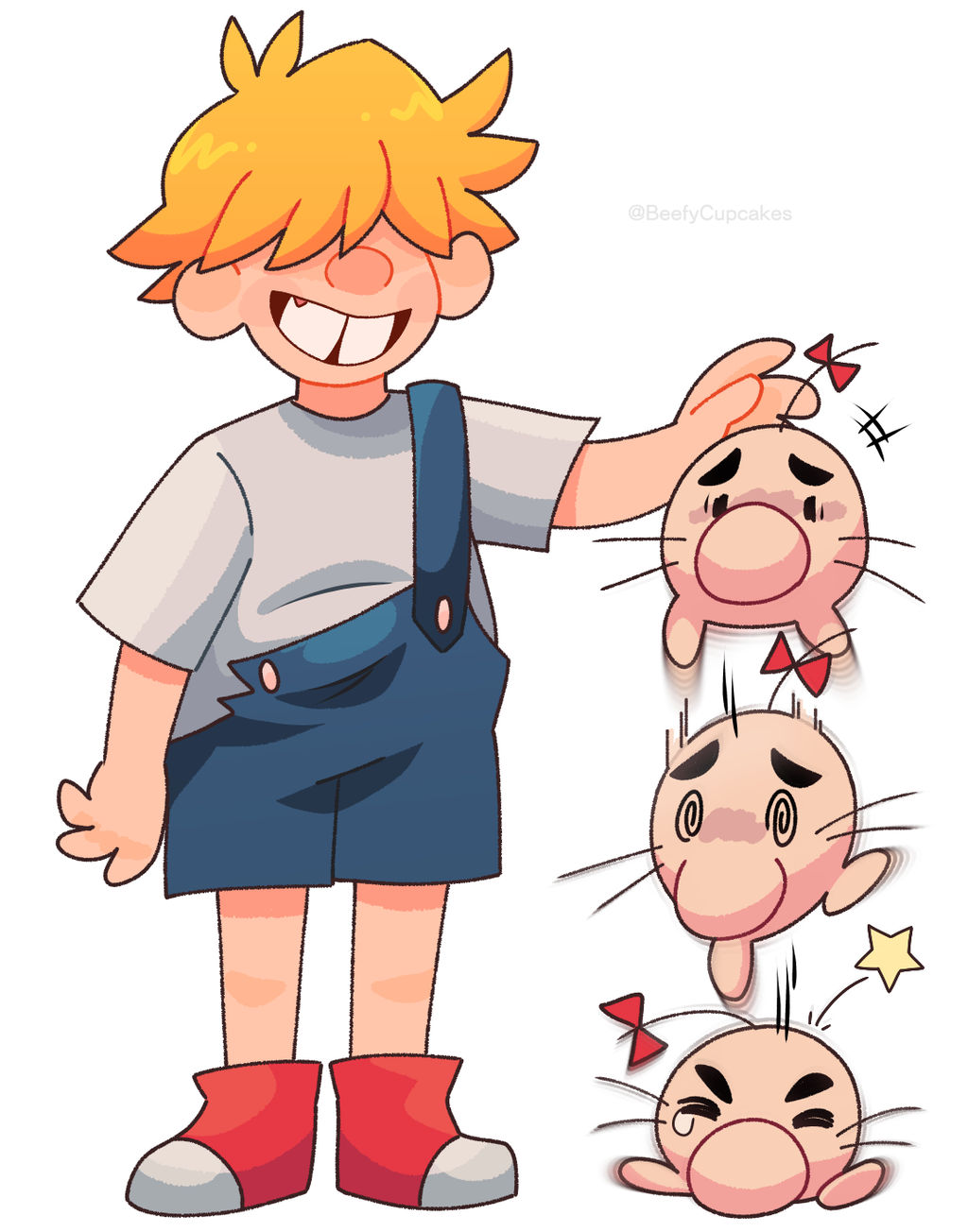 EarthBound Porky and Mr Saturn hanging out by BeefyCupcakes on DeviantArt