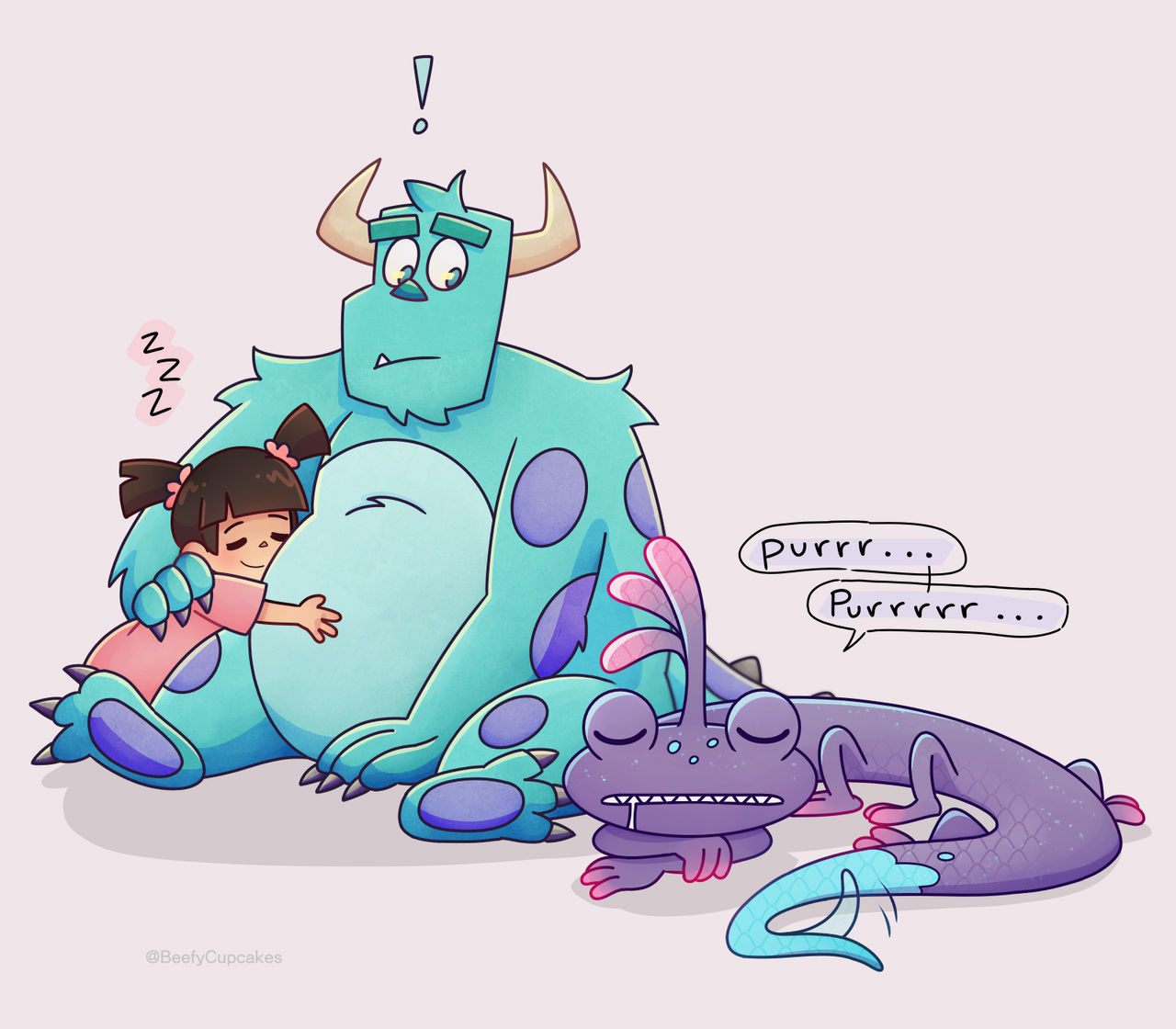 Boo Attacks Randal Monsters Inc Sulley Randall and Boo ! by BeefyCupcakes on DeviantArt