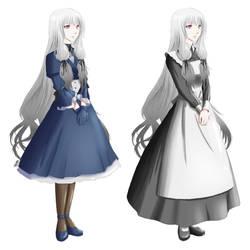 Linnaea full body + maid ref by Fortranica