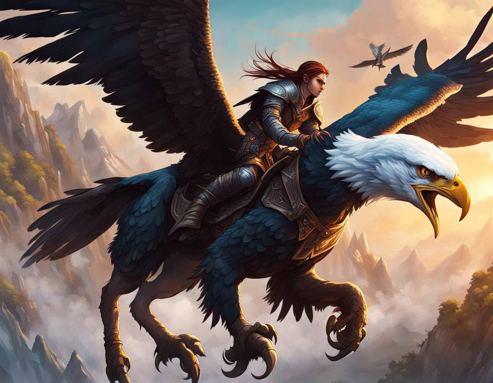 (A.I.) Elf on her Eagle by t0rn4doSt4t3 on DeviantArt