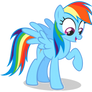 Dashie curiously looking down