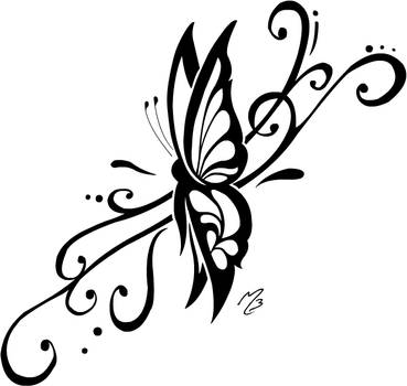 Tribal Butterfly Tattoo