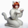 Cute Chubby Red-Haired White Furred Catgirl