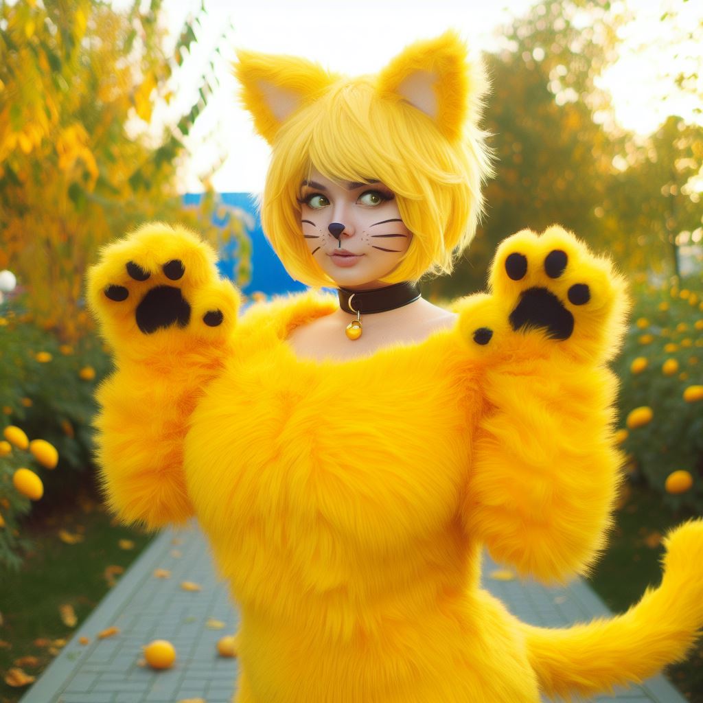 Cute Chubby Yellow Catgirl by MysticNitekatt on DeviantArt