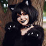 Cute Goth Black Cat Catgirl