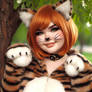 Cute Chubby Ginger Tiger Girl (Catgirl Tigergirl)