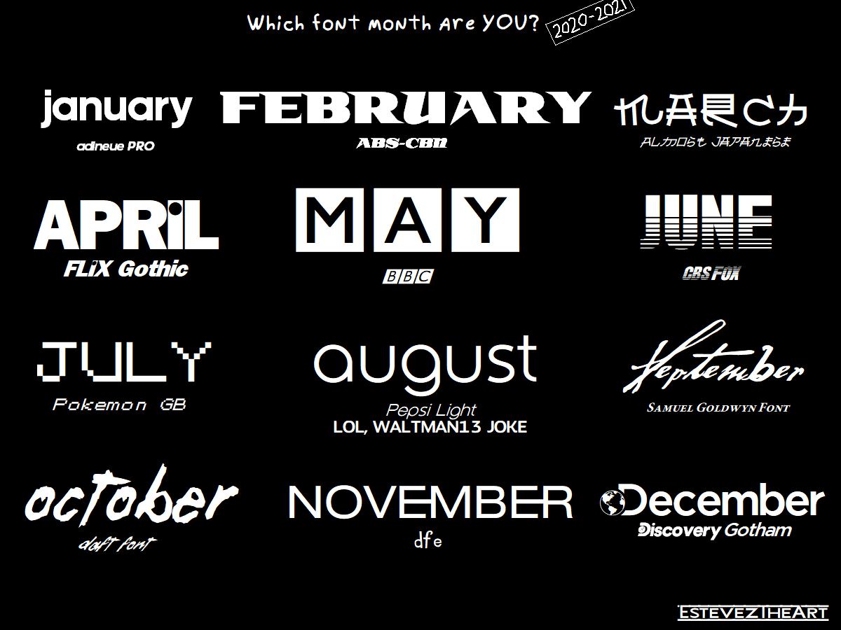 Font Month Deviantart Font Month (2020 - 2021) by TheEstevezCompany on DeviantArt