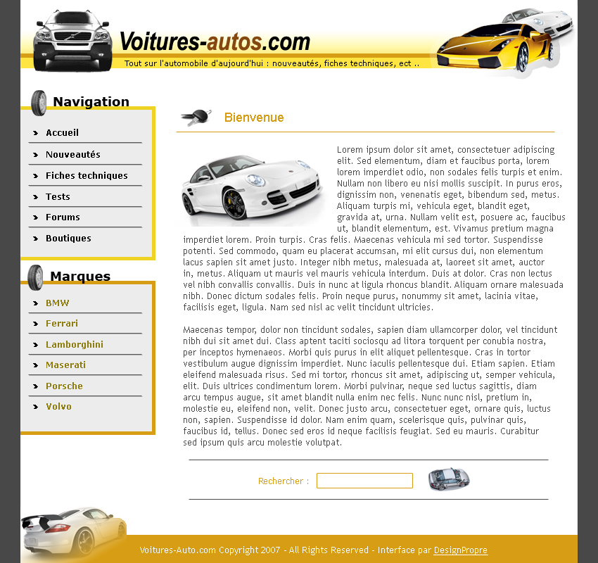 Webdesign - Voitures-Autos