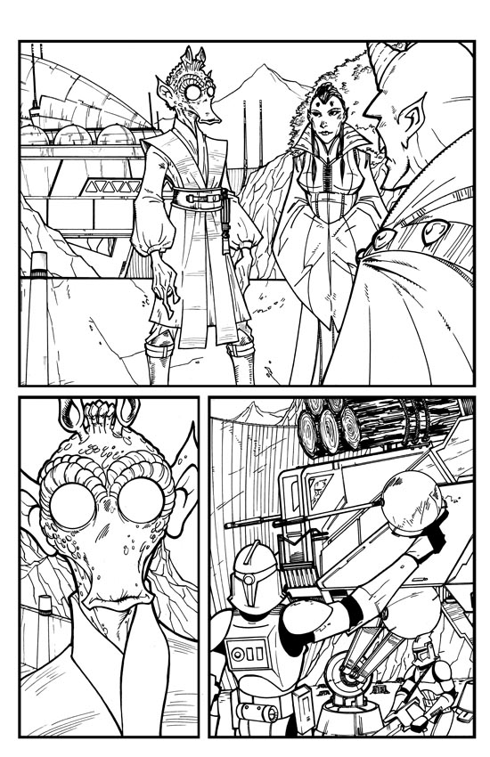 CW Season 2 Comic 01 pg 1 Inks