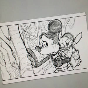 Digital Pencils in Progress: Mickey Skywalker/Yoda