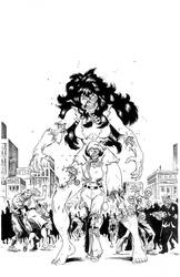 Zombie She Hulk inking practice