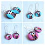 Brown owls earrings