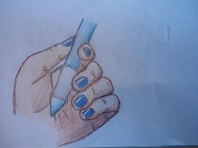 Meine Hand mit Stift