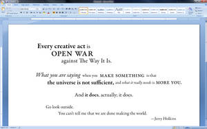 Every creative act
