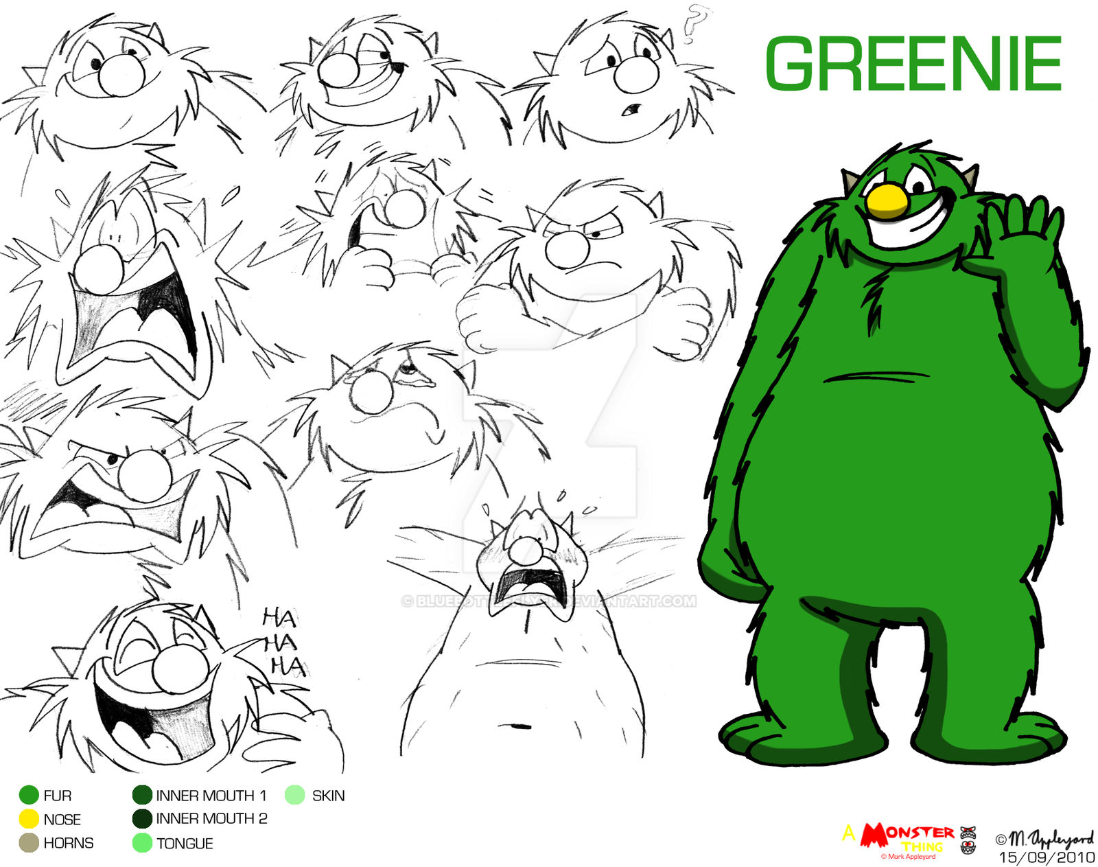 Greenie model sheet