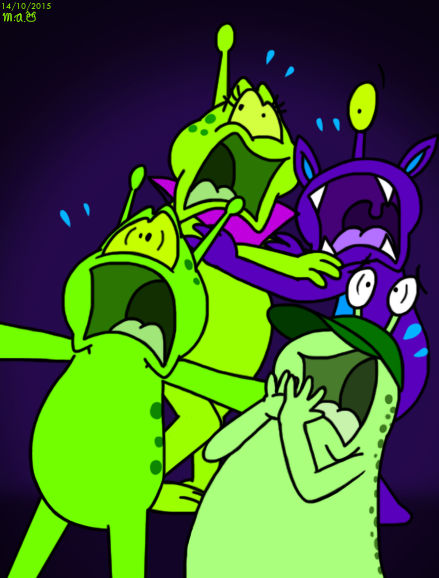 Scared Aliens by BluebottleFlyer on DeviantArt