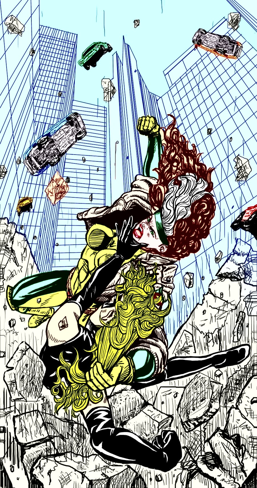 Rogue vs Ms Marvel 1 by GordonAlyx on DeviantArt