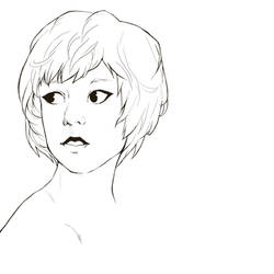 short hair lineart