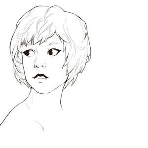 short hair lineart