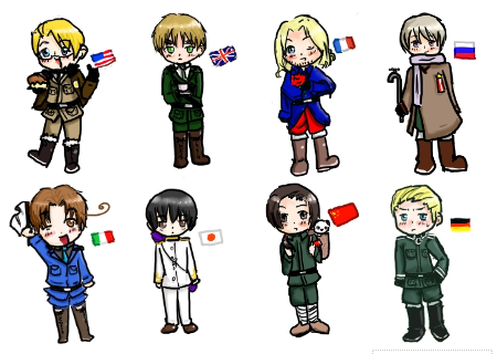 hetalia stickers: allies+axis