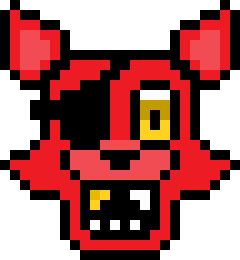 Withered foxy head pixel art